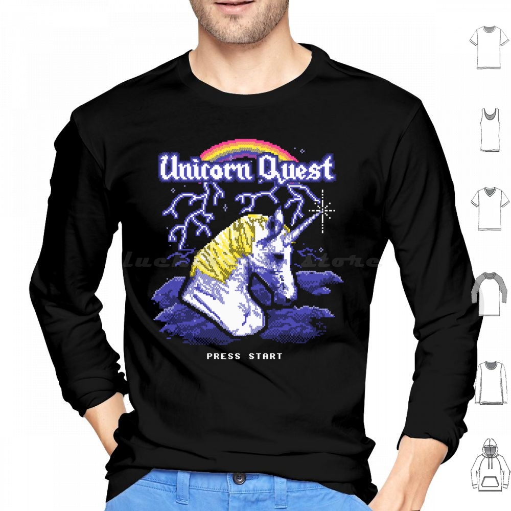 Arcade Quest - Unicorn Quest Hoodie Baumwolle Langarm Uni