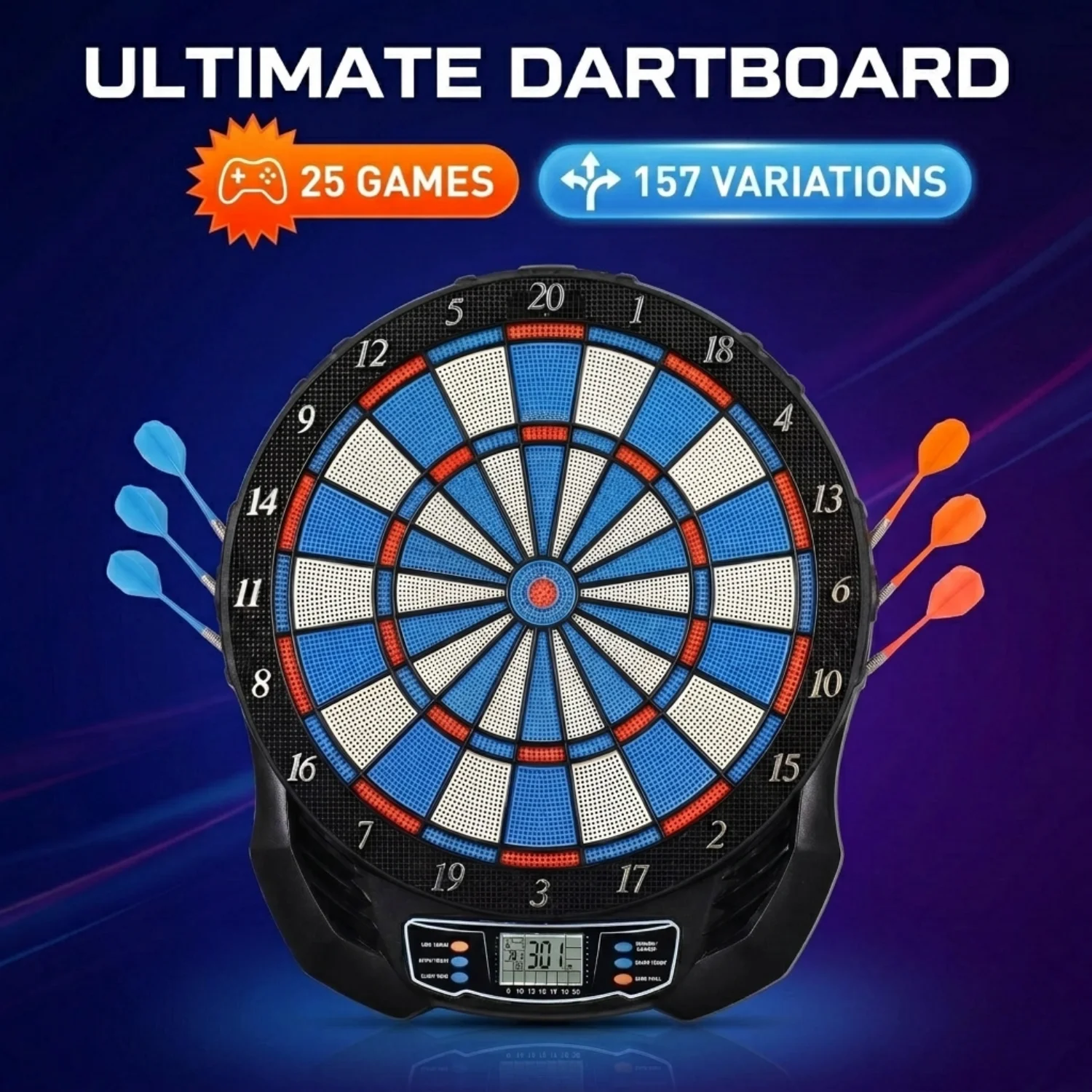 Electronic Dartboard Cabinet - DartVibe Fortschrittliche Elektronische Dartscheibe mit Professioneller