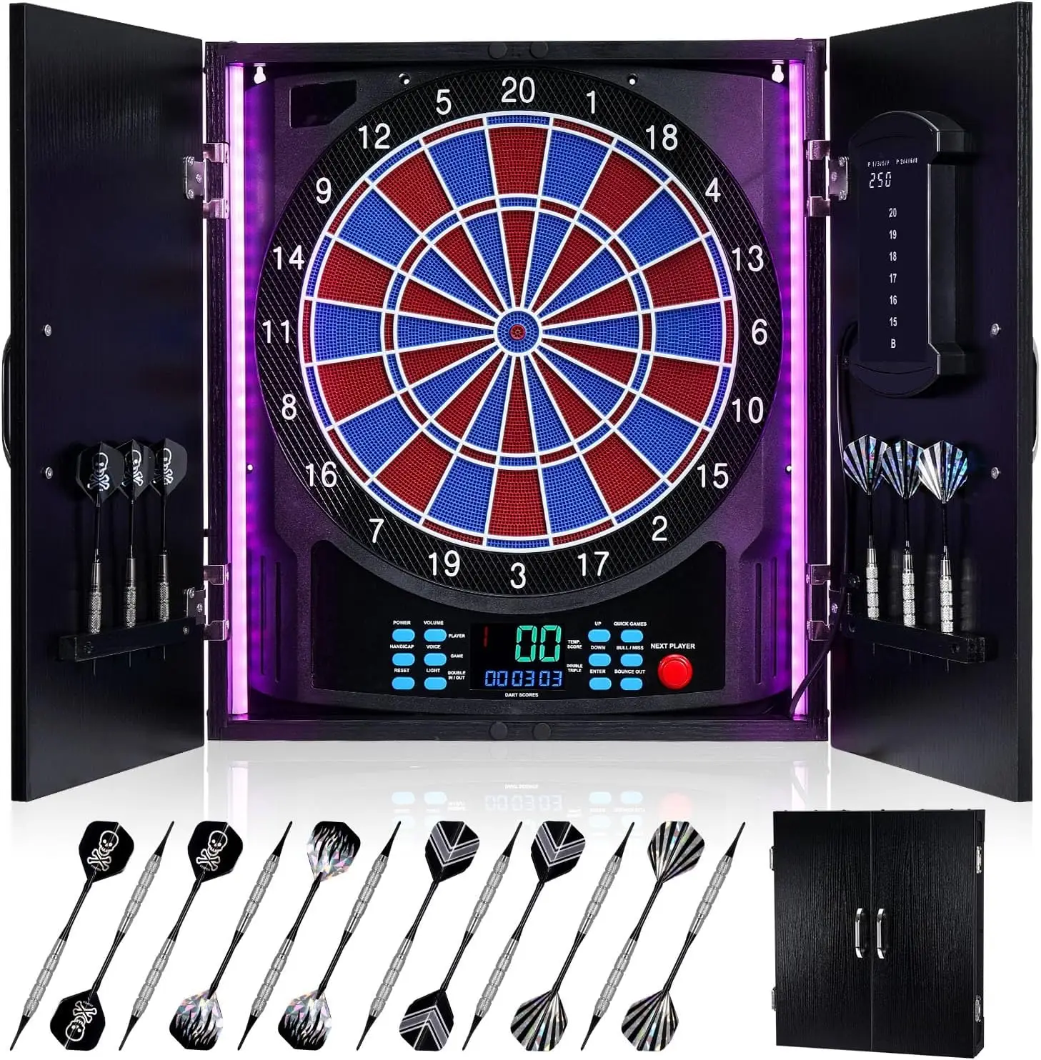 Electronic Dartboard Cabinet - Elektronische Dartscheibe, Elektrischer Dartboard-Schrank mit Anzeigetafel