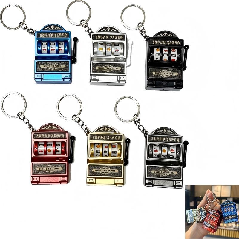 Arcade Game Jackpot - Mini-Glücksspielautomat Schlüsselanhänger Kreativer Arcade-Taschen-Frucht-Glücksspielautomat Gadget Antistress-Spielzeug